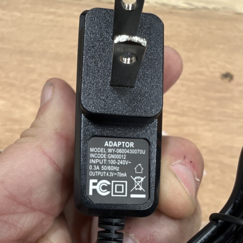 NICPOWER 4.3V AC/DC Adapter Black 2-Pin WY-0600430070U NP00197-F - Picture 5 of 8